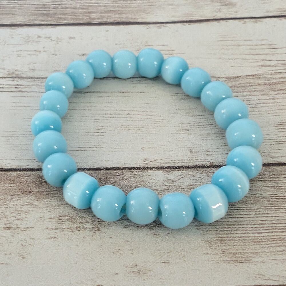 Vintage Bracelet Light Blue Stretch Bracelet
